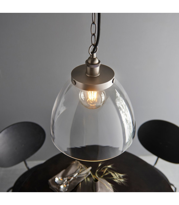 Hansen Grand Dome Ceiling Pendant Brushed Silver Paint-5