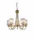 Berenice 5 Light Multi Arm Glass Shade Ceiling Pendant Antique Brass-1