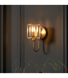 Berenice Glass Shade Wall Lamp Antique Brass-2