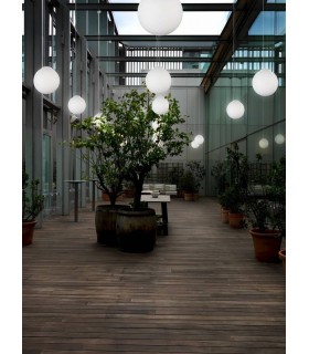 1 Light Large Outdoor Globe Ceiling Pendant Light White IP44, E27 - 2