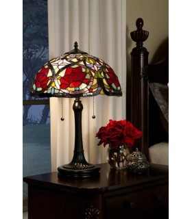 2 Light Tiffany Table Lamp Vintage Bronze, E27 - 2