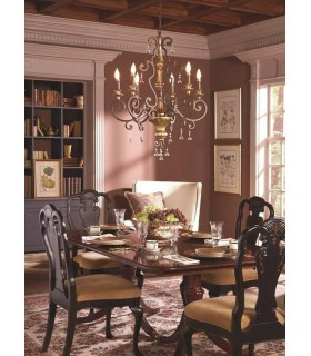 6 Light Chandelier Antique Bronze Finish, E14 - 2