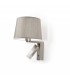 2 Light Indoor Wall Light Satin Nickel with Reading, E27 - 2