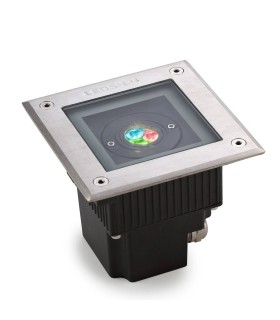 LED Square Outdoor RGB Easy+ Recessed Light Stainless Steel IP67 - 2
