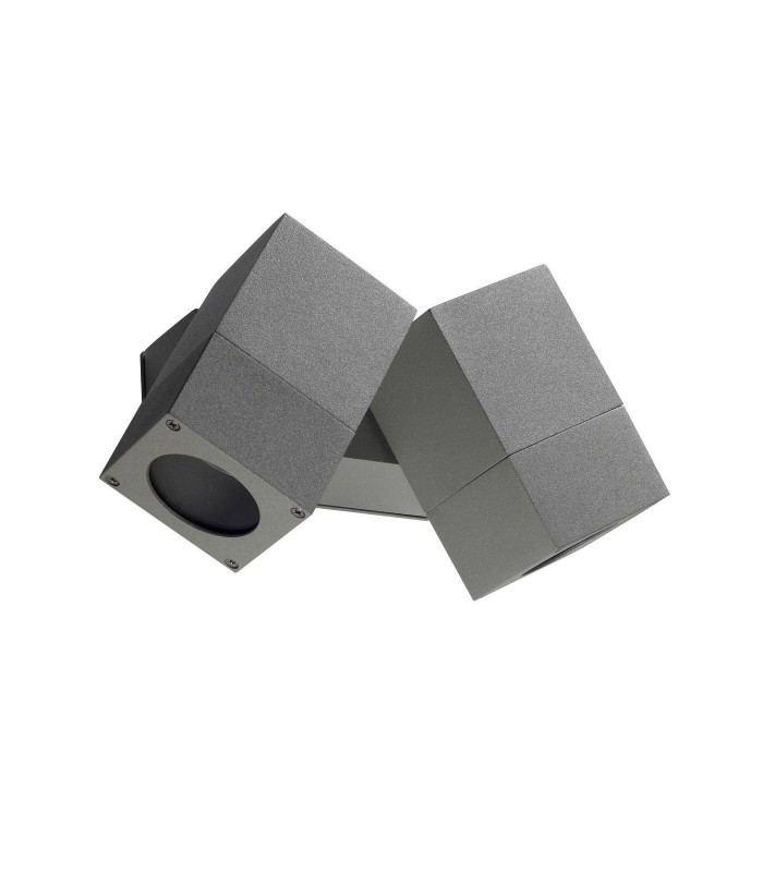 2 Light Outdoor Wall Light Grey IP44, GU10 - 2