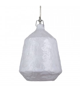 1 Light Dome Ceiling Pendant Chrome, White, E27 - 2