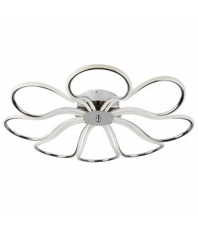 Integrated LED 8 Light Small Flush Ceiling Light Chrome, White - 2