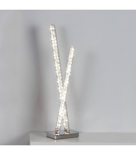 LED 2 Light Table Lamp Chrome with Crystal Glass - 2