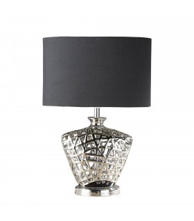 1 Light Table Lamp Chrome with Black Shade, E27 - 2