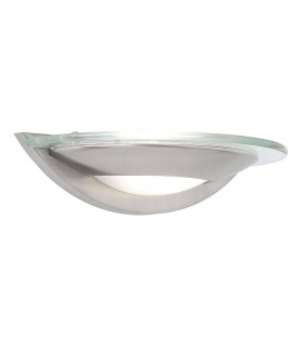 1 Light Indoor Wall Light Satin Chrome with Clear Glass - 1