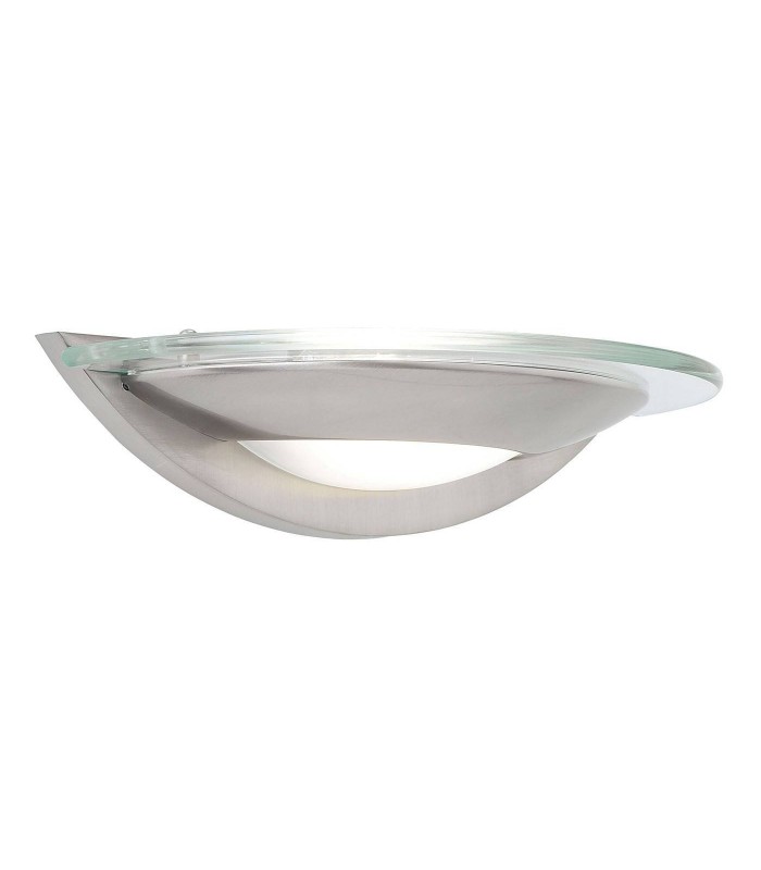 1 Light Indoor Wall Light Satin Chrome with Clear Glass - 1