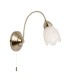 1 Light Wall Light Antique Brass with Opal Glass Shade, E14 - 1