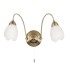 2 Light Indoor Wall Light Antique Brass with Opal Glass, E14 - 1