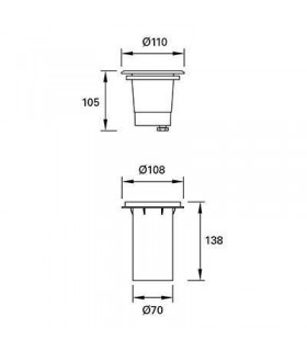 LED 3 Light Recessed Outdoor Ground Light Stainless Steel IP67 - 2