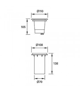 LED 3 Light Recessed Outdoor Ground Light Stainless Steel IP67 - 2