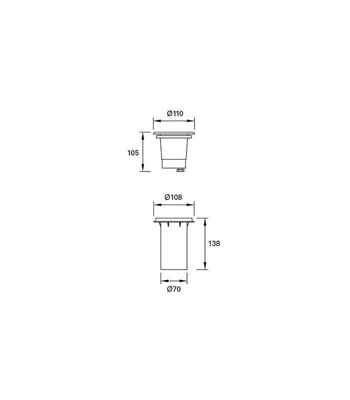 LED 3 Light Recessed Outdoor Ground Light Stainless Steel IP67 - 2