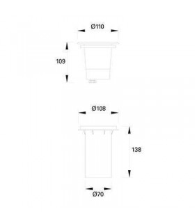 1 Light Recessed Outdoor Ground Light Stainless Steel IP67 - 2