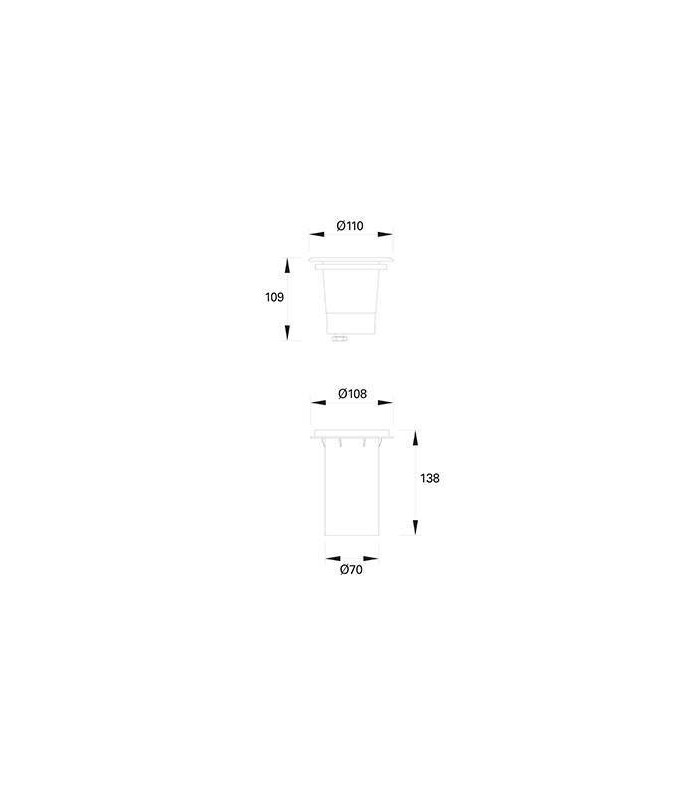 1 Light Recessed Outdoor Ground Light Stainless Steel IP67 - 2
