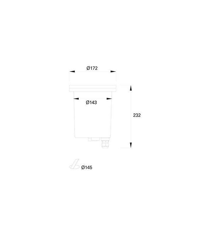 1 Light Round Recessed Outdoor Ground Light Black IP67, E27 - 2