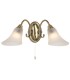 2 Light Indoor Wall Light Antique Brass with Frosted Glass, E14 - 1
