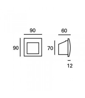 LED Outdoor Square Wall Light Grey IP65 - 2