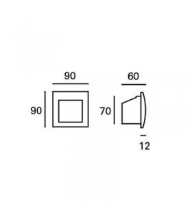 LED Outdoor Square Wall Light Grey IP65 - 2