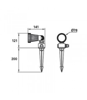1 Light Outdoor Spotlight Black IP65 - 2