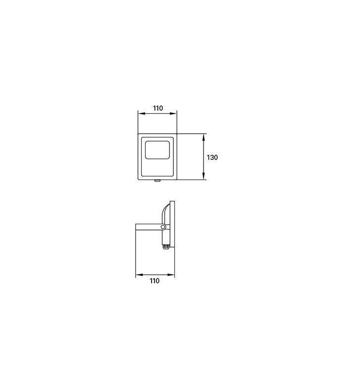 LED 1 Light Flood Light Outdoor Spotlight Black IP65 - 2