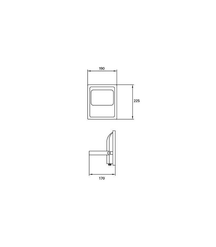 LED 1 Light Flood Light Outdoor Spotlight Black IP65 - 2