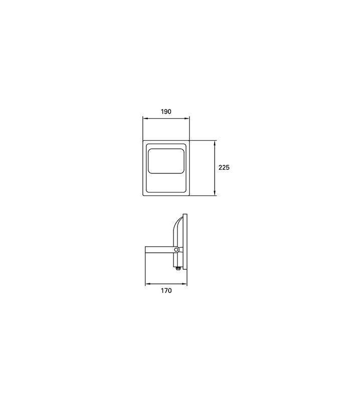 LED 1 Light Flood Light Outdoor Spotlight Black IP65 - 2