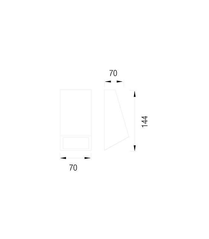 1 Light Outdoor Wall Light Grey IP44 - 2