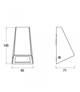 1 Light Outdoor Wall Light Black IP44 - 2