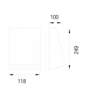 1 Light Outdoor Wall Light Grey IP44 - 2