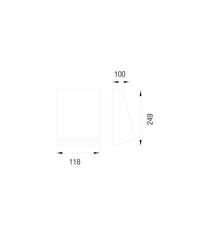 1 Light Outdoor Wall Light Grey IP44 - 2