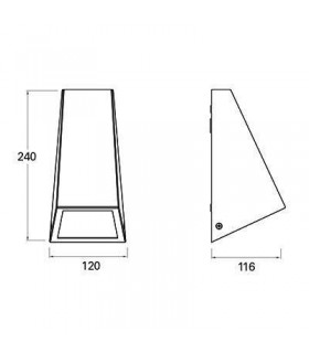 1 Light Outdoor Wall Light Black IP44 - 2