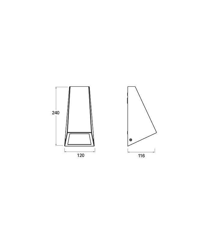 1 Light Outdoor Wall Light Black IP44 - 2