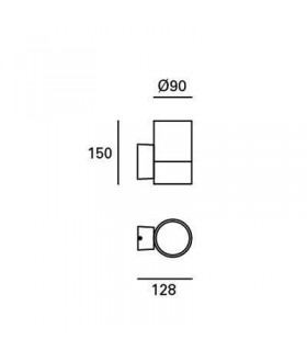 LED Outdoor Surface Mounted Wall Light Grey IP54 - 2