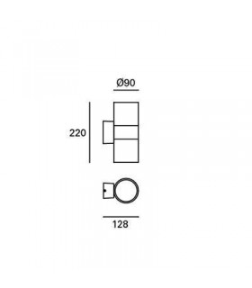 LED Outdoor Surface Mounted Wall Light Grey IP54 - 2