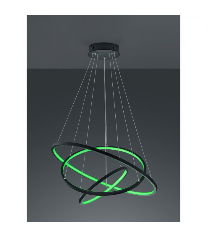 Aaron Modern RGBW LED 78W LED Pendant Ceiling Light Anthracite 3000-6000K Remote control-3