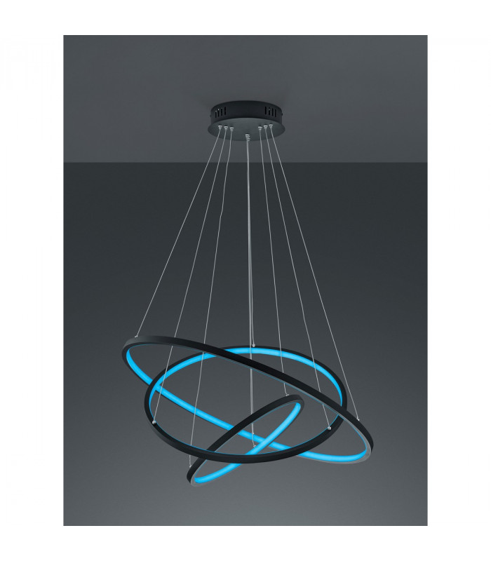 Aaron Modern RGBW LED 78W LED Pendant Ceiling Light Anthracite 3000-6000K Remote control-5