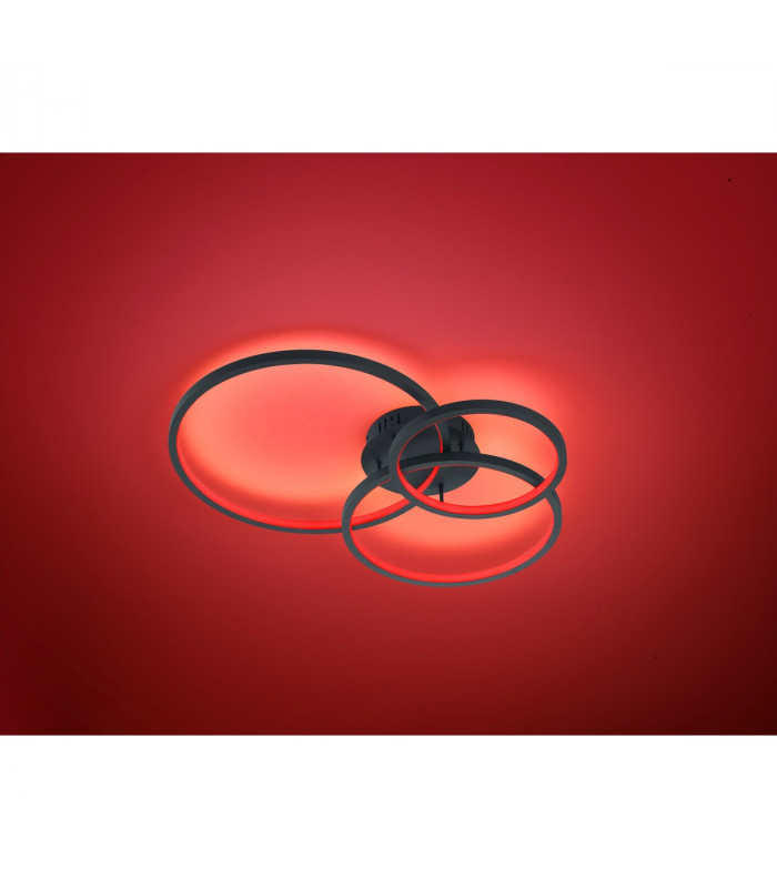 Aaron Modern RGBW LED 36.5W LED Semi Flush Light Anthracite 3000-6000K Remote control-4