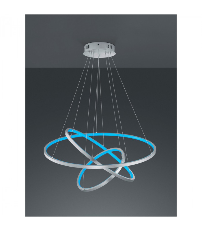 Aaron Modern RGBW LED 78W LED Pendant Ceiling Light Nickel Matt 3000-6000K Remote control-5