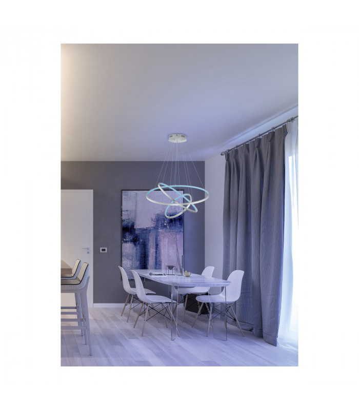 Aaron Modern RGBW LED 78W LED Pendant Ceiling Light Nickel Matt 3000-6000K Remote control-6