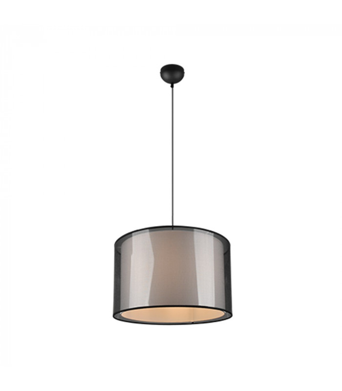 Burton Modern Cylindrical Pendant Ceiling Light Black Matt-1