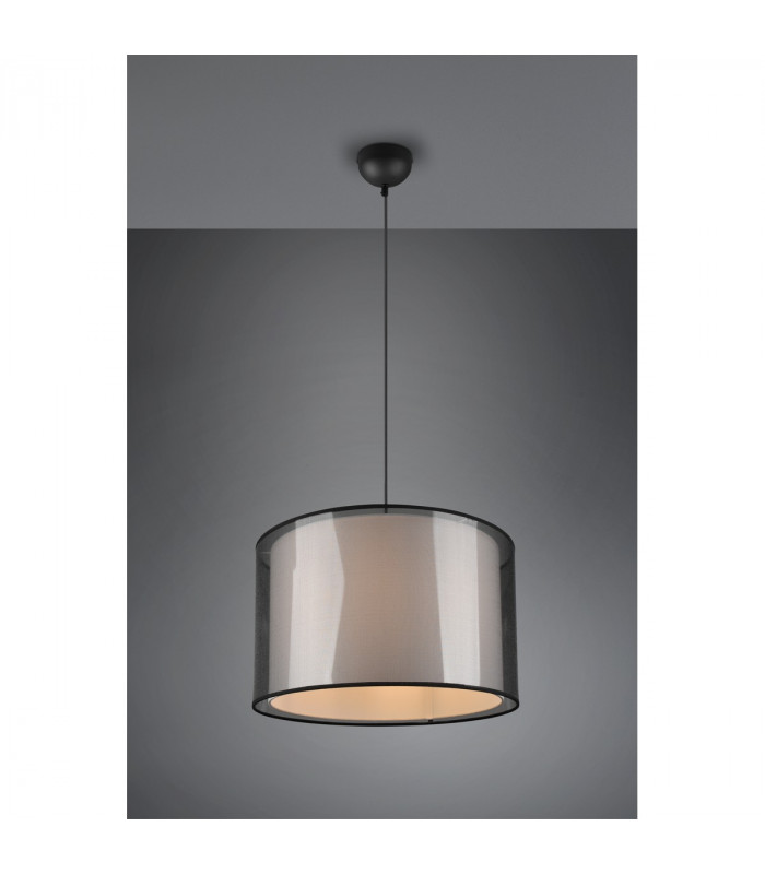 Burton Modern Cylindrical Pendant Ceiling Light Black Matt-2