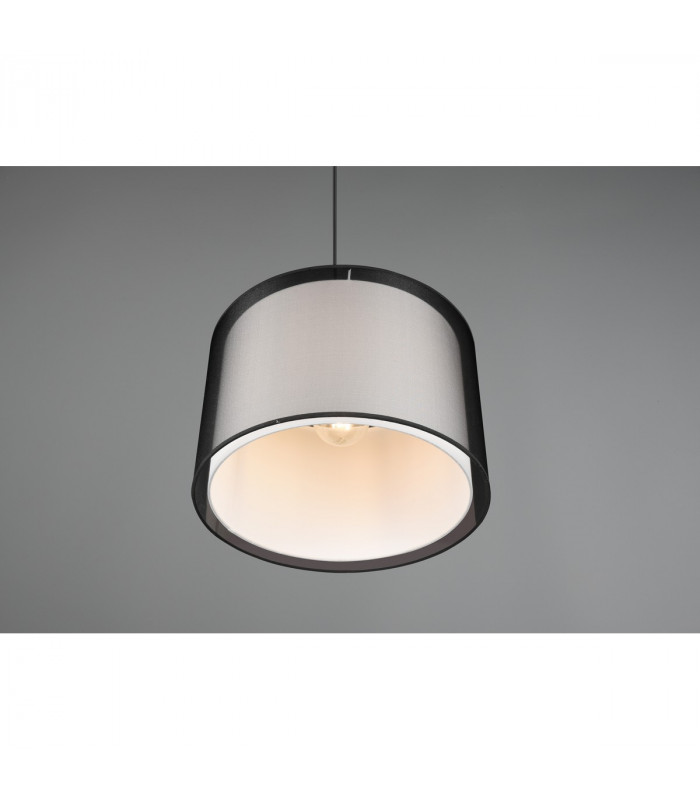 Burton Modern Cylindrical Pendant Ceiling Light Black Matt-4