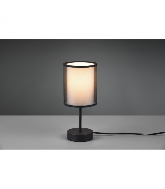 Burton Modern Table Lamp with Round Shade Black Matt-2