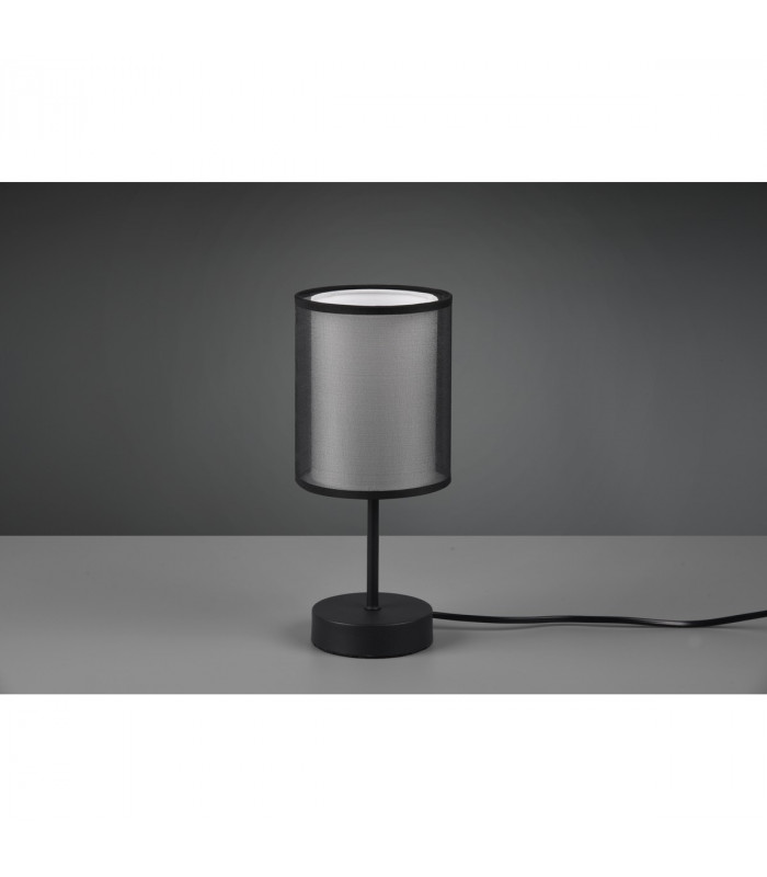 Burton Modern Table Lamp with Round Shade Black Matt-3