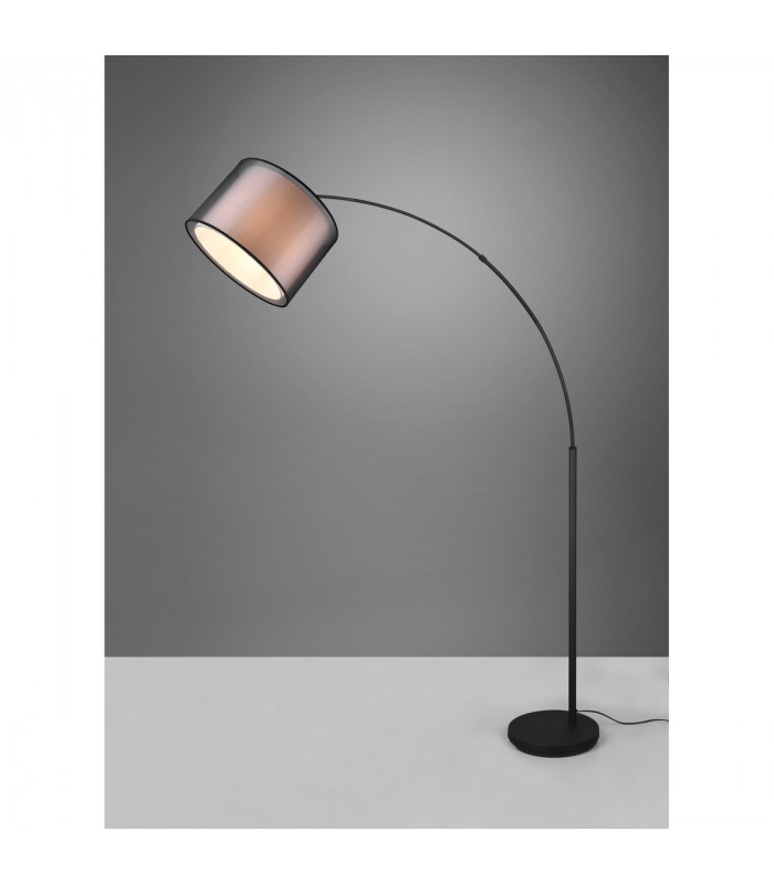 Burton Modern Arc Floor Lamp Black Matt with Footswitch-2