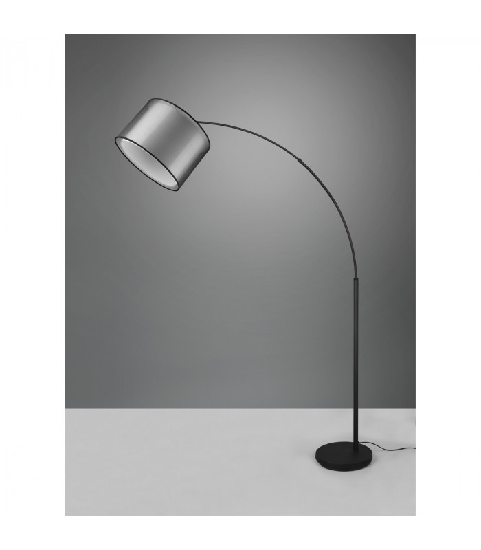 Burton Modern Arc Floor Lamp Black Matt with Footswitch-4